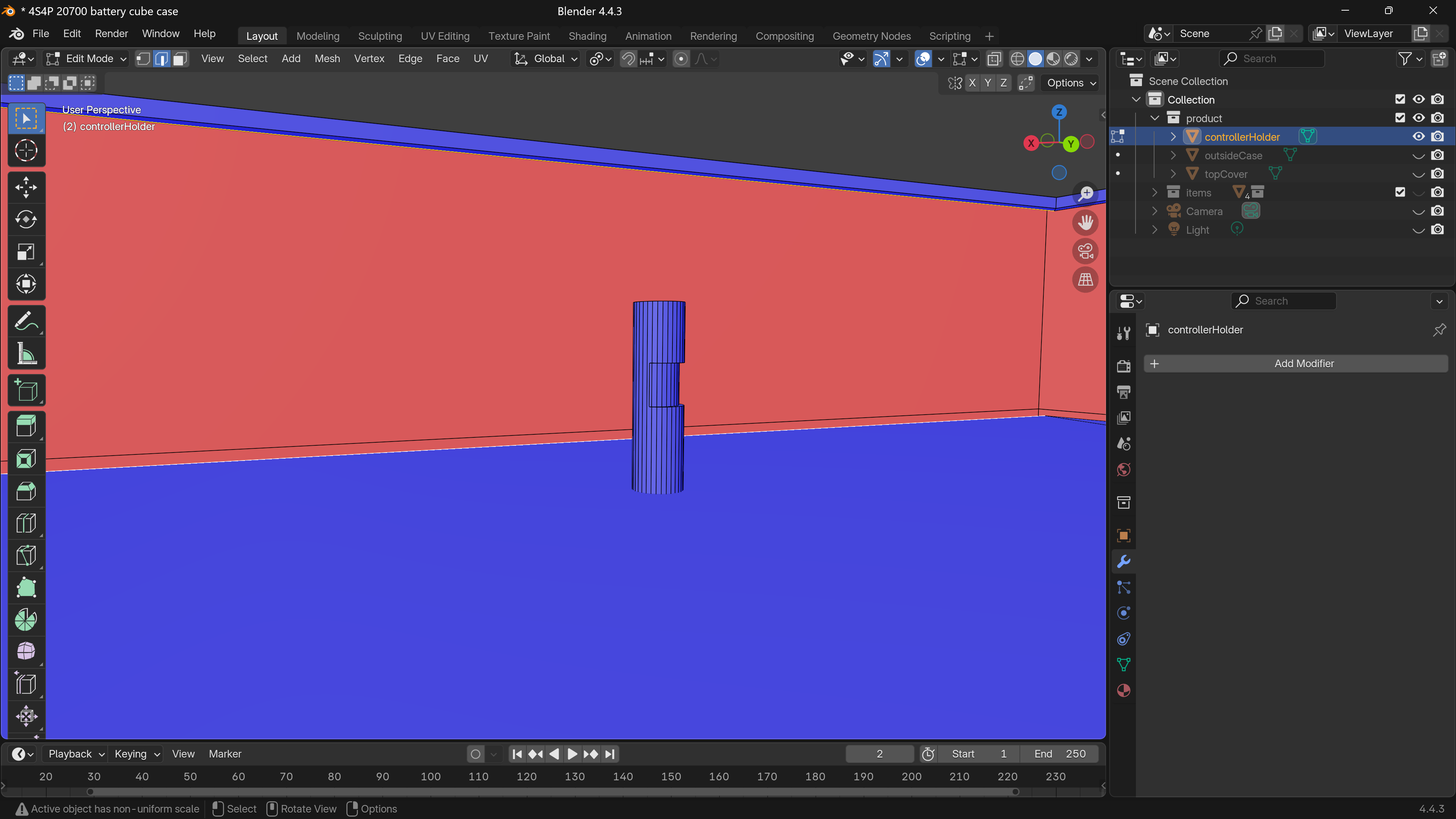 辺を選択して面を作り直す例