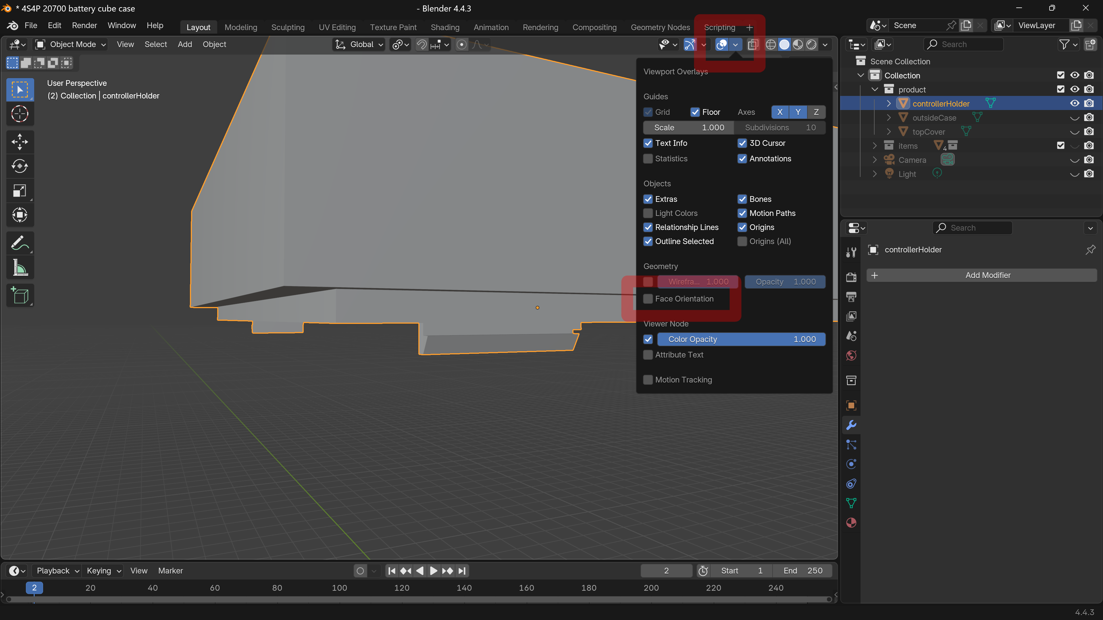 面の向きを表示する